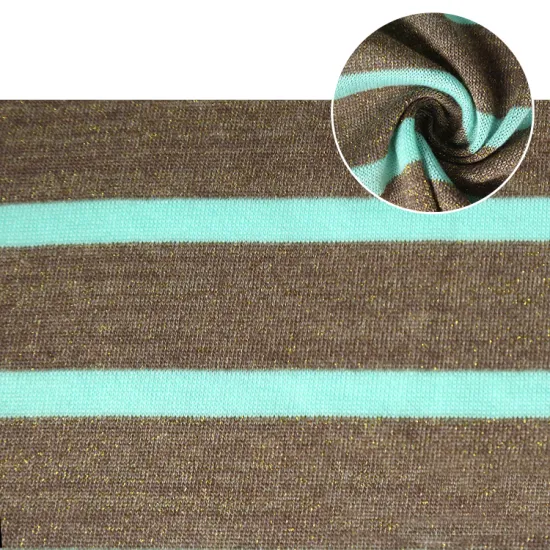 single jersey patterned knitted striped glitter fabric