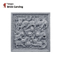 Welcome Pine Brick Carving Lion Carving Wall Art Decoration Factory