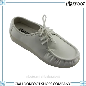 2015 new arrival white leather nurse shoes
