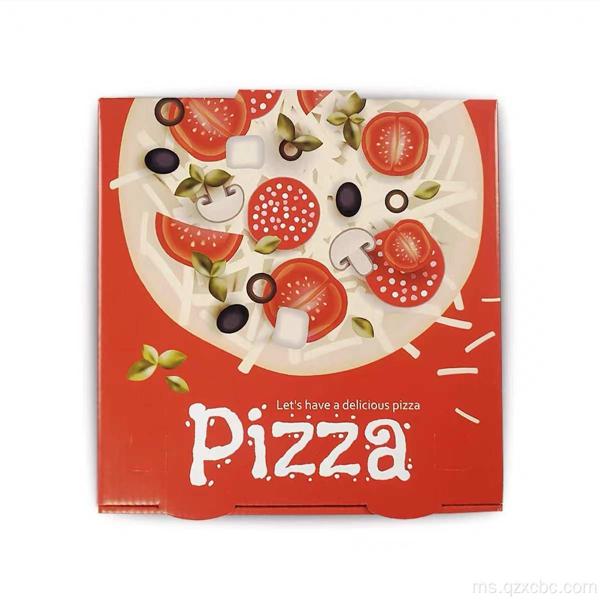 Kotak pizza bergelombang adat, kotak pembungkusan makanan