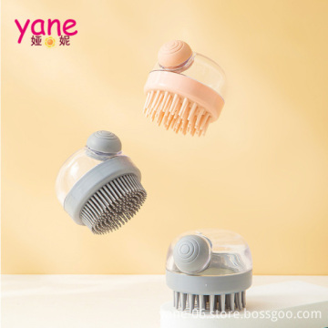 Hair Wash Brush with Liquid Silicone Massage Comb for Scalp Cleaning