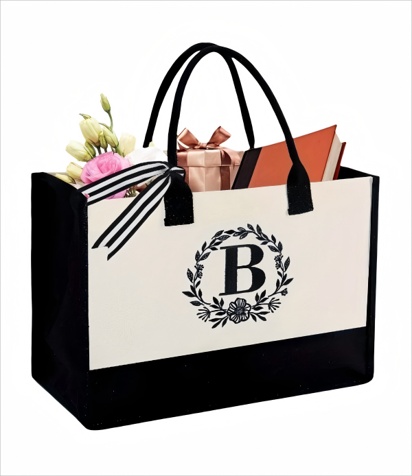 Custom simple pattern canvas tote bag