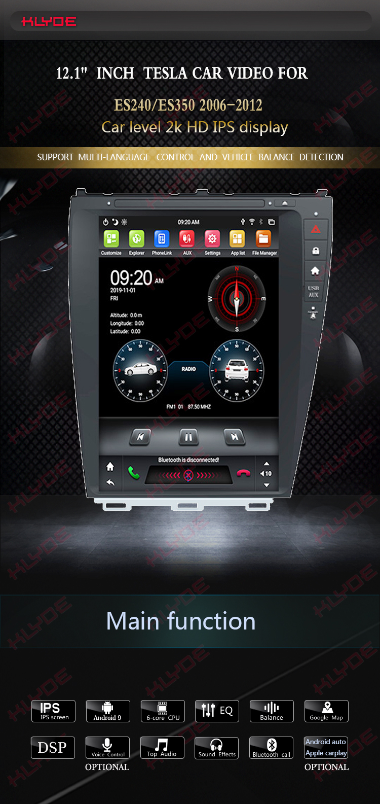 car dvd player online for Lexus ES240/ES350 2010