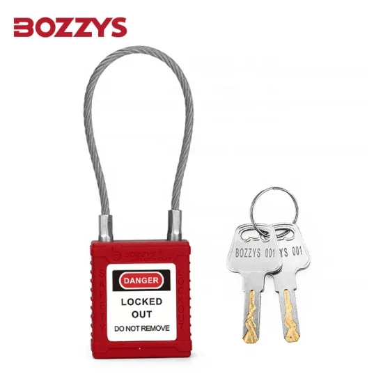 Compact Cable Padlocks with Stainless Steel Wires for Industrial Equipment Lockout
