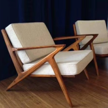 Modern Balcony Reclining Wood Leather Recliner for Fashionable Home Furniture