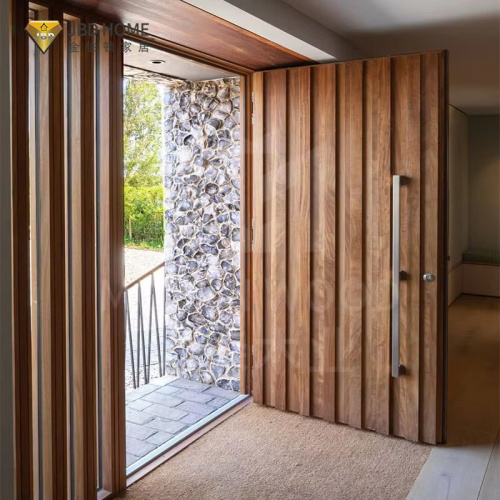 Modern Solid Wood Pivot Entry Door for Luxury Villa Entrance | JBDHOME
