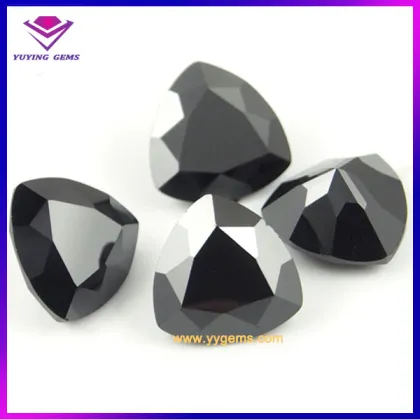 Trillion Cut Black CZ Fat Triangle Shape Cubic Zirconia Gem Making