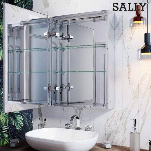 Bathroom Furniture Wall Hung Storage LED Mirror Cabinet