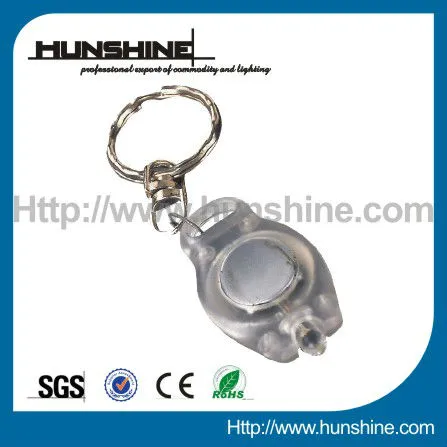 small torch plastic keychain with light for gift with high quality