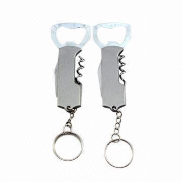 Promotion gift knife with bottle opener and keychains