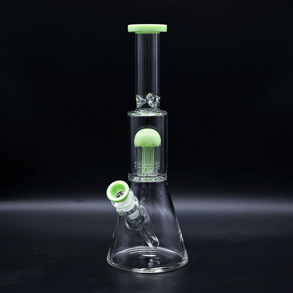 Green filtered Glass Beaker Bong