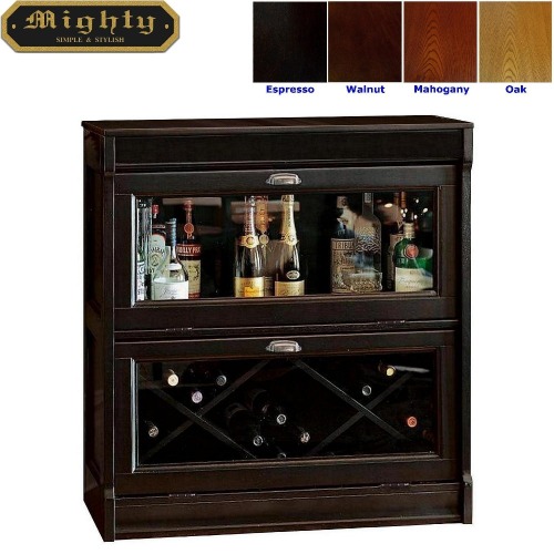 Drop Down Glass Doors Console Home Wine Bar Furniture