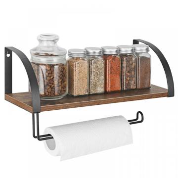 Wall Mount Kitchen Storage Shelf with Paper Holder