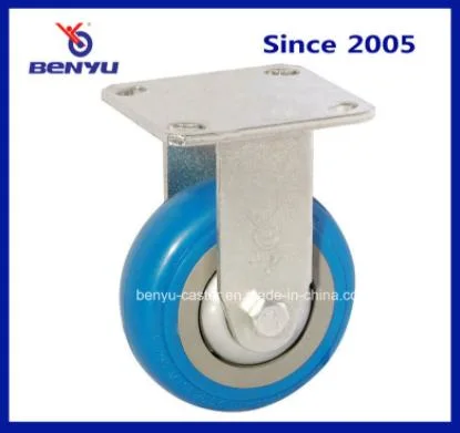 Heavy Duty Caster Wheels Blue with Side Brake