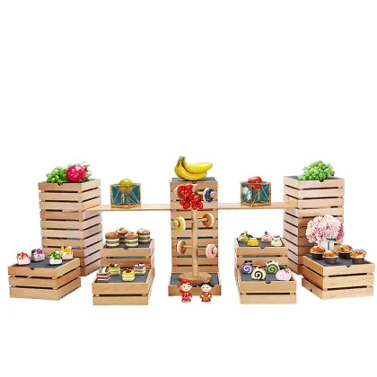 Professional Chinese Wooden Dessert Stand Fabrication Services for Hotel Banquets and Buffets