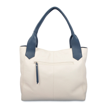 Sac à main en cuir crème butter grand sac hobo moderne