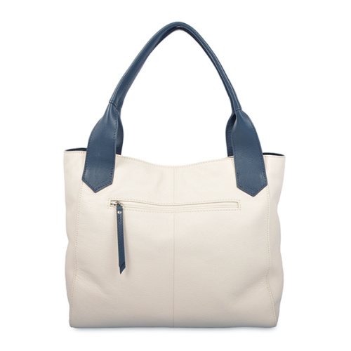 Sac à main en cuir crème butter grand sac hobo moderne