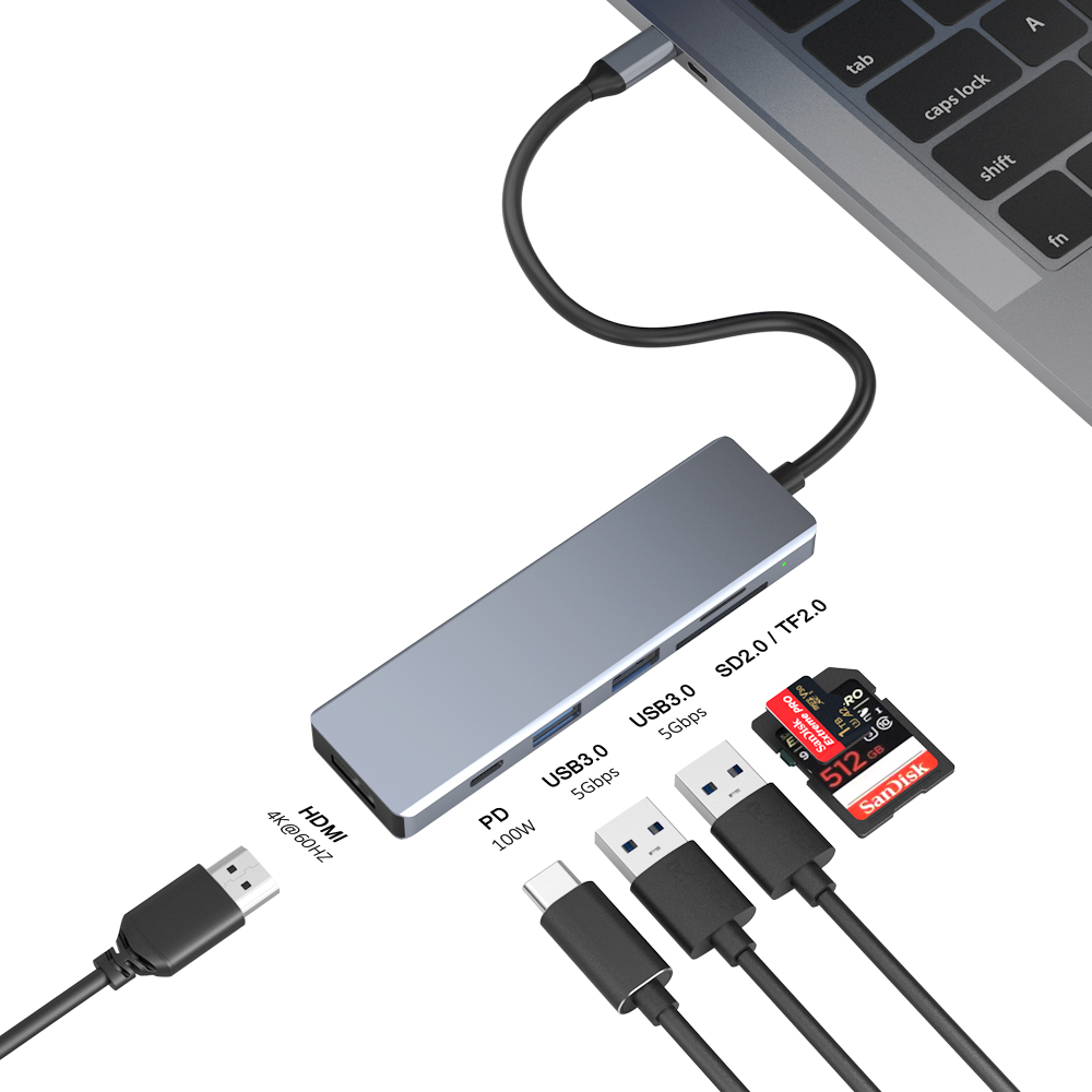 Station d'amarrage multiport Type d'ordinateur portable HUB USB C