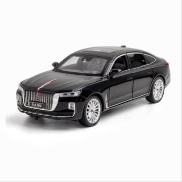 1:24 Scale Diecast Model Car: Hongqi H9 with Sound, Light, Pullback Doors & Ornate Metal Decoration - Premium Collectible Toy
