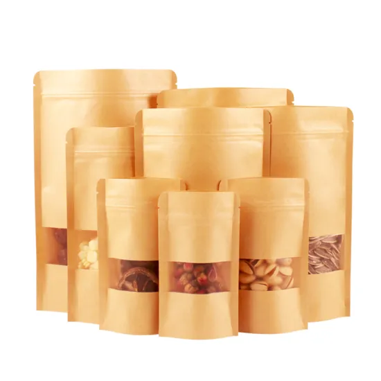 waterproof resealable food kraft paper bag with zipper