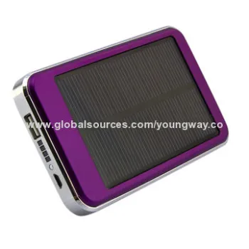 6,000mAh Solar Charger, Dual-output, 5V DC, 1,000mA Input
