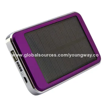6,000mAh Solar Charger, Dual-output, 5V DC, 1,000mA Input