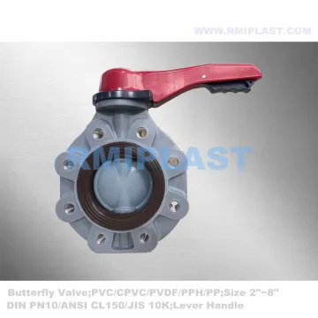 CPVC PVC-C Lug Type Butterfly Valve DIN PN10 ANSI CL150