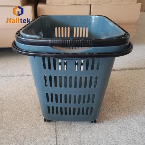 Customized colors and logos Plastic shopping Trolley basket