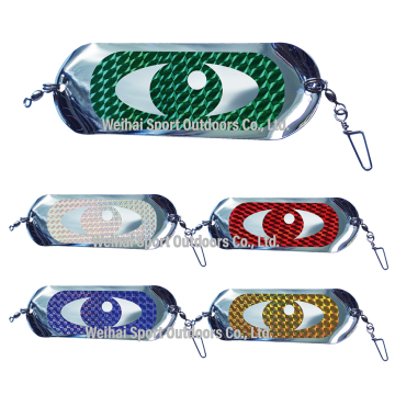 Vendita calda 4,5 "28 g di fluttuazione di flutter in metallo lama per la traina di salmone