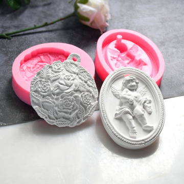 INTODIY Angel Soap Flower Pendant Cake Decoration Silicone Mould for Epoxy Resin, Gypsum, and Candle Making