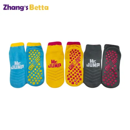 Customized Betta Anti-Slip Sports Trampoline Jump Grip Park Socks
