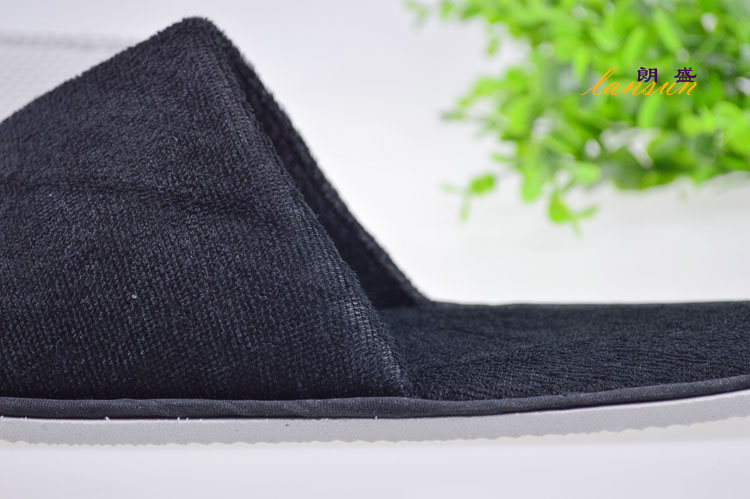 Black Terry Slipper Cheap Hotel Spa Slipper