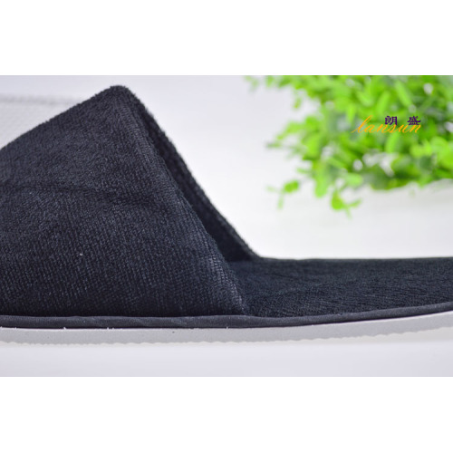 Black Terry Slipper Cheap Hotel Spa Slipper