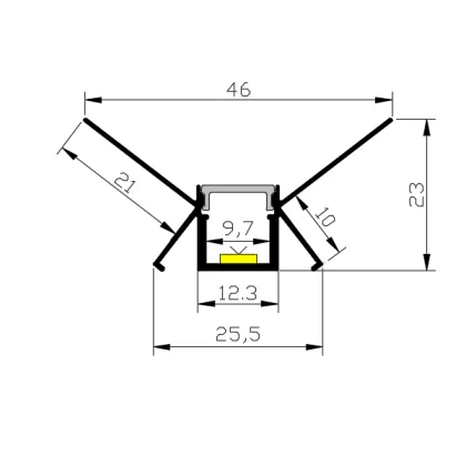 Architectural Gypsum Line LED Aluminum Trough Light Fixture