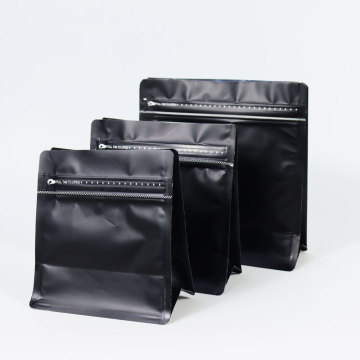 Customized Printed Resealable Flat Bottom Pouch Coffee Bean Packaging Bags Aluminum Plated Bag With Valve And Zipper