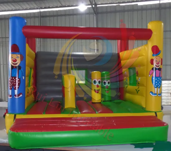 Happy clown inflatable bouncer,inflatable mini bouncer with obstacle
