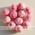 Painted Faceted Solid Diamond Round Beads Mix Colors