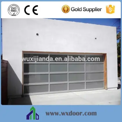 Aluminum Tempered Glass Insert Sectional Garage Door