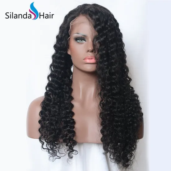 150% Density Curly Brazilian Human Hair Lace Front Wigs