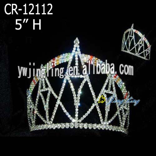 Rainbow And Castle Crystal Pageant Crown