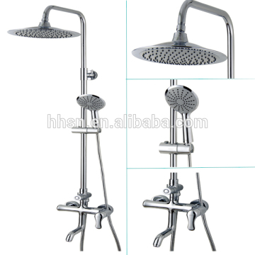 HH124130A Modern Bathroom Round Rain Shower System Handshower Set Brushed Nickel