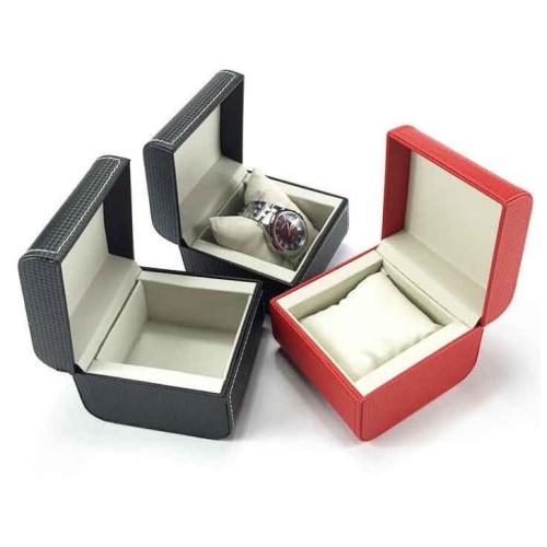 Luxury clamshell leather jewelry gift box