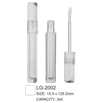 Plastic Square Empty Lipgloss Tube Packaging with Brush