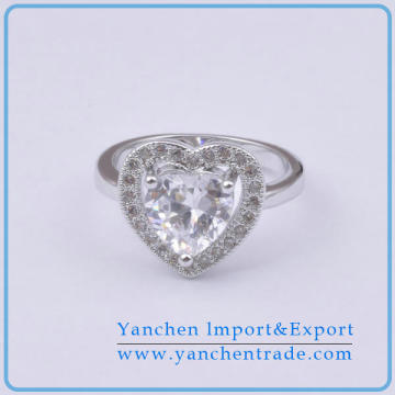 New Arrival Most Popular Heart Shape Micro Paved Wedding Ring