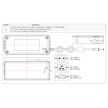 Adaptateur de puissance 19V 6.3A 120W AC DC