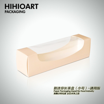 Long paper box for chocolate biscuits and candies with window