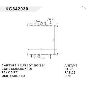 auto radiator car:PEUGEOT 206(98-) OEM:133037.B3