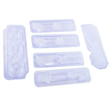 Matte white injection syringe thermoformed plastic bliser box