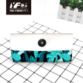 Popular simple color embroidery partysu pu pencil case