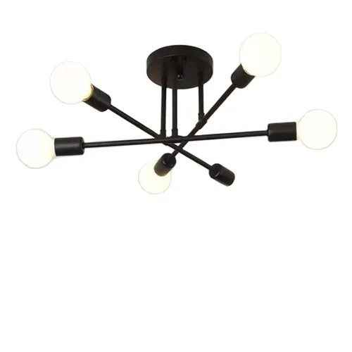 Modern LED Ceiling Light - Industrial Iron Black/Gold Nordic Minimalist Decor